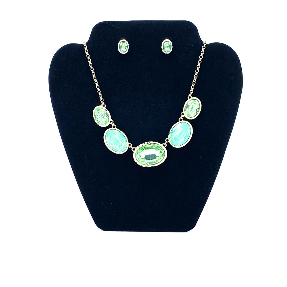 Aqua Blue Earrings/ Necklace Set